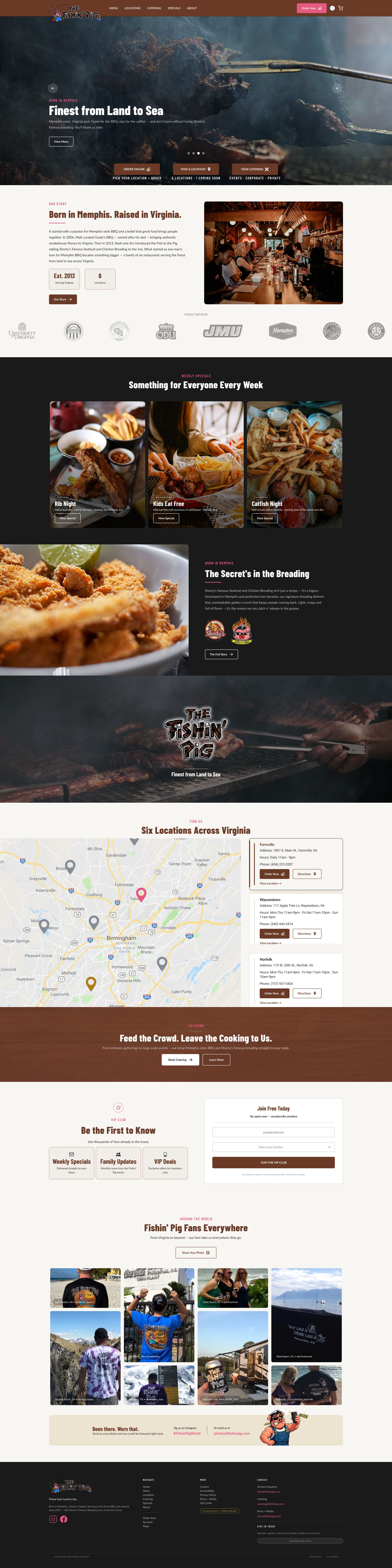 Fishin' Pig homepage mockup